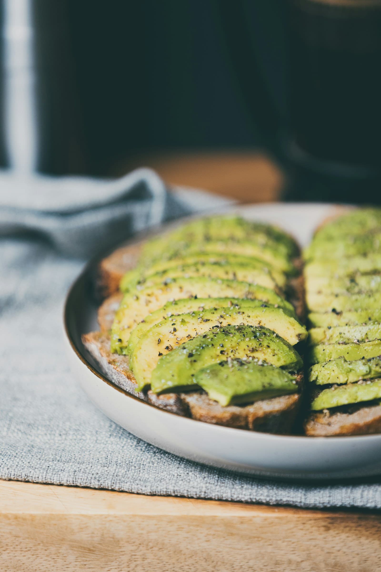 Photo of sliced avocado on toast